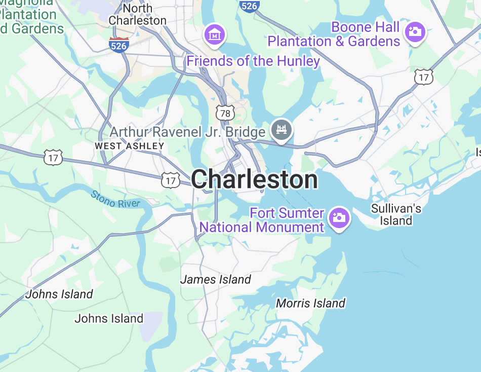 charleston, sc map